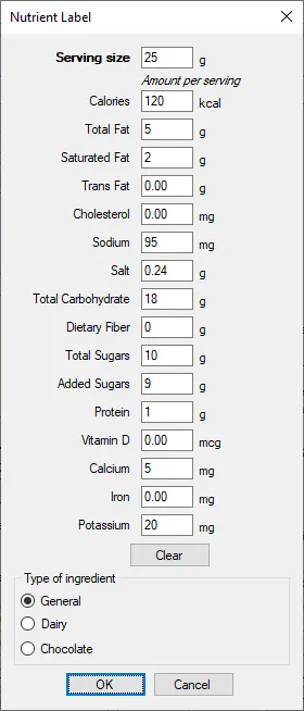 Screenshot: Ingredient Tutorial