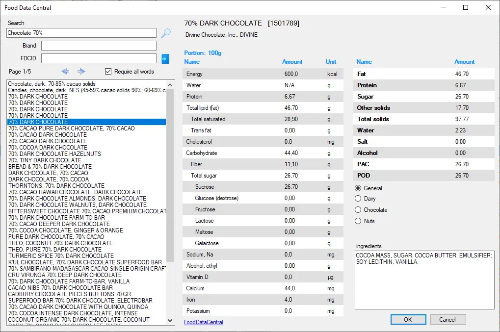 Screenshot: Ingredient Tutorial