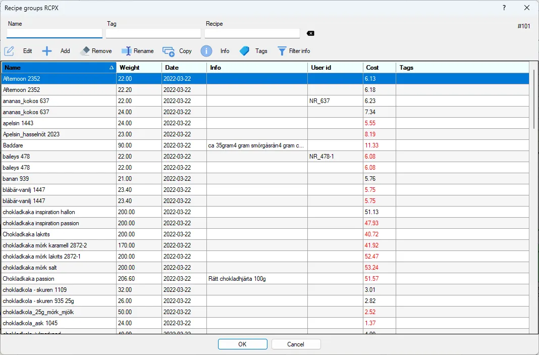 Screenshot: RCPX Dialog