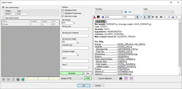 Screenshot: Nutrition Facts Label Tutorial
