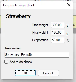 Screenshot: Ingredients database explained