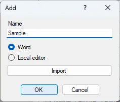 Screenshot: Reports Dialog