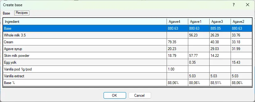 Screenshot: Create Base Dialog