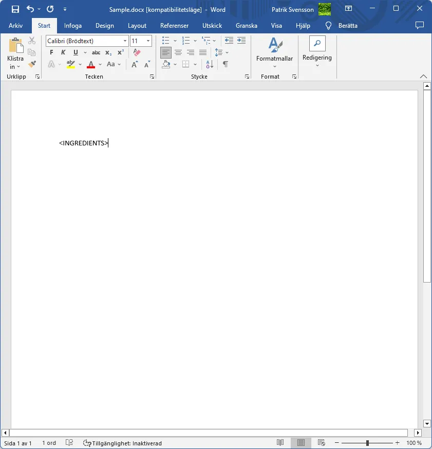 Screenshot: Reports Dialog