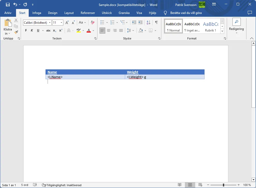 Screenshot: Reports Dialog