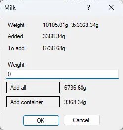 Screenshot: Add Weight Dialog