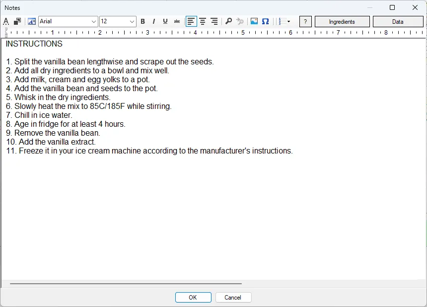Screenshot: Note Dialog