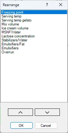 Screenshot: Rearrange Dialog
