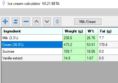 Screenshot: Converting a recipe