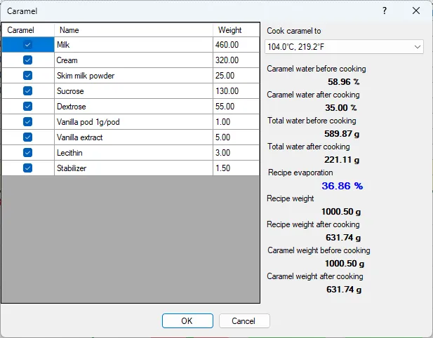 Screenshot: Caramel Dialog