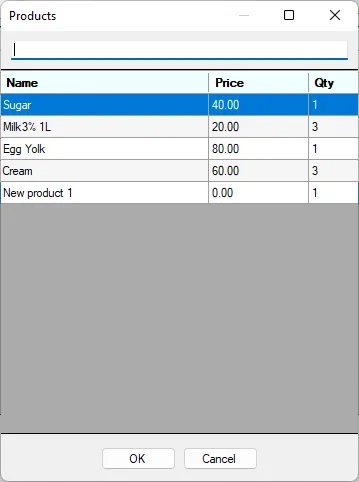 Screenshot: Production planning