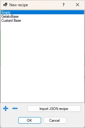 Screenshot: New Dialog